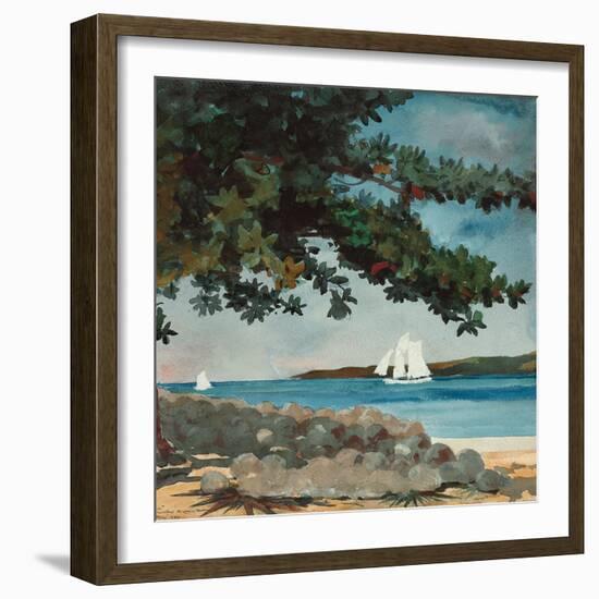 Nassau: Wasser und Segelboot (Nassau: Water and Sailboat). 1899-Winslow Homer-Framed Giclee Print