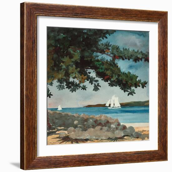 Nassau: Wasser und Segelboot (Nassau: Water and Sailboat). 1899-Winslow Homer-Framed Giclee Print