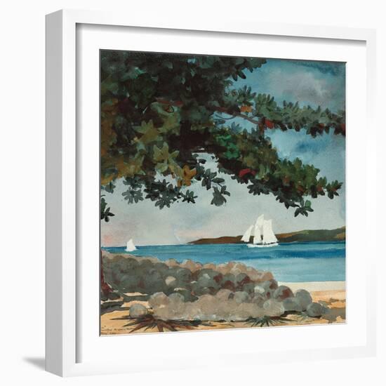 Nassau: Wasser und Segelboot (Nassau: Water and Sailboat). 1899-Winslow Homer-Framed Giclee Print