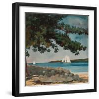 Nassau: Water and Sailboat, 1899 (Watercolour on Paper)-Winslow Homer-Framed Giclee Print