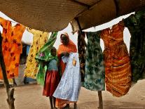 A Sudanese Woman Buys a Dress for Her Daughter at the Zamzam Refugee Camp-Nasser Nasser-Stretched Canvas