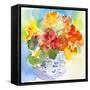 Nasturtium in Delft Vase, 2013-John Keeling-Framed Stretched Canvas