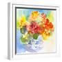 Nasturtium in Delft Vase, 2013-John Keeling-Framed Giclee Print