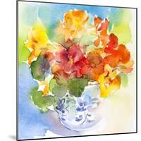 Nasturtium in Delft Vase, 2013-John Keeling-Mounted Giclee Print