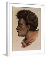 Natai, a Maori Chief from Bream Bay, New Zealand, Plate 63 from "Voyage of the Astrolabe"-Louis Auguste de Sainson-Framed Giclee Print