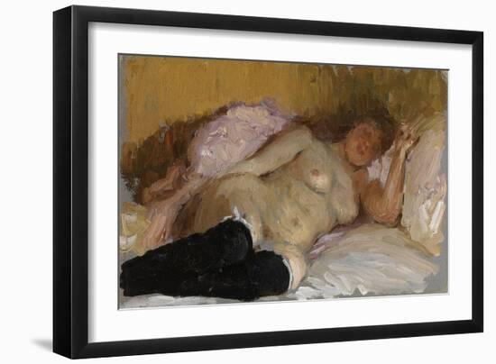 Natalia Nordman Sleeping, 1900s-Ilya Yefimovich Repin-Framed Premium Giclee Print