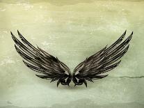 Wings Black, Old-Style Vector-Nataliia Natykach-Art Print