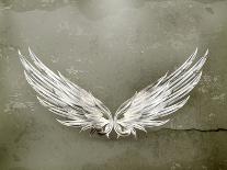 Wings White Old-Style Vector-Nataliia Natykach-Art Print
