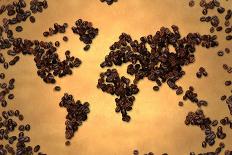 Indonesia Map Coffee Bean Producer on Old Paper-NatanaelGinting-Art Print