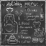 Holiday Food Menu Set Hand Drawn on Chalkboard-Natasha_from_Russia-Laminated Art Print