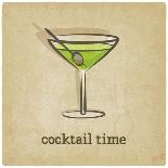 Old Background with Cocktail-natbasil-Art Print