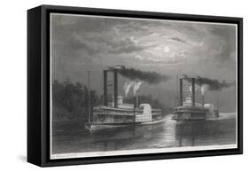 Natchez and Eclipse-Ed Willmann-Framed Stretched Canvas