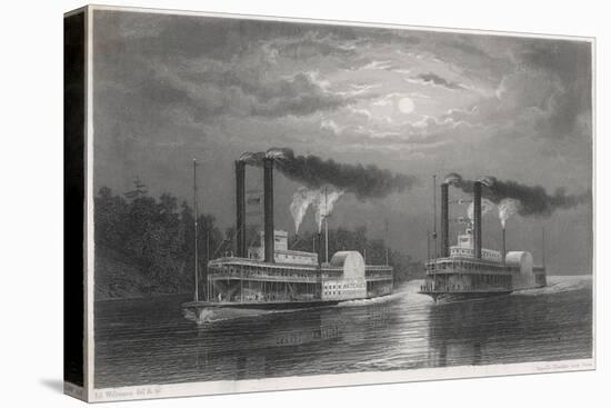 Natchez and Eclipse-Ed Willmann-Stretched Canvas