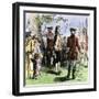 Nathan Hale Hanged by the British as a Spy, 1776-null-Framed Giclee Print