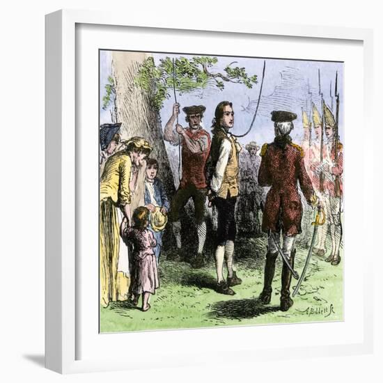 Nathan Hale Hanged by the British as a Spy, 1776-null-Framed Giclee Print