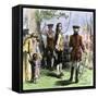 Nathan Hale Hanged by the British as a Spy, 1776-null-Framed Stretched Canvas