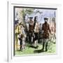 Nathan Hale Hanged by the British as a Spy, 1776-null-Framed Giclee Print