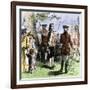 Nathan Hale Hanged by the British as a Spy, 1776-null-Framed Giclee Print