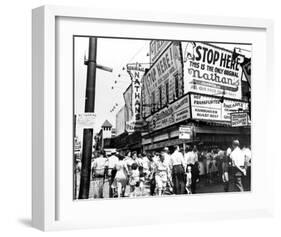 Nathan's Hot Dogs, Coney Island, New York, c.1960-null-Framed Art Print