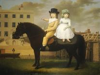 Two Children Seated on a Black Pony-Nathan Theodore Fielding-Giclee Print