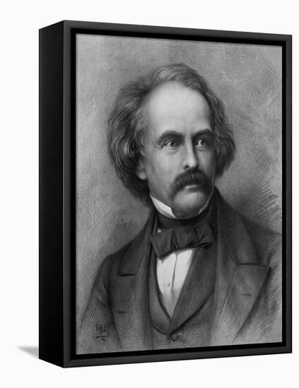 Nathaniel Hawthorne, American Author-Science Source-Framed Stretched Canvas