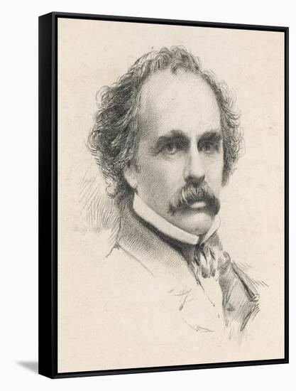 Nathaniel Hawthorne (Originally Hathorne) American Writer at the Age of 58-S.a. Scholl-Framed Stretched Canvas