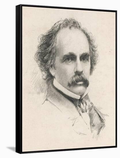 Nathaniel Hawthorne (Originally Hathorne) American Writer at the Age of 58-S.a. Scholl-Framed Stretched Canvas