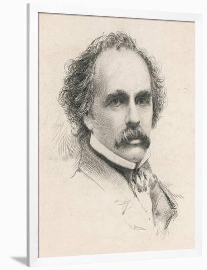 Nathaniel Hawthorne (Originally Hathorne) American Writer at the Age of 58-S.a. Scholl-Framed Art Print