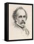 Nathaniel Hawthorne (Originally Hathorne) American Writer at the Age of 58-S.a. Scholl-Framed Stretched Canvas