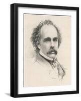 Nathaniel Hawthorne (Originally Hathorne) American Writer at the Age of 58-S.a. Scholl-Framed Art Print