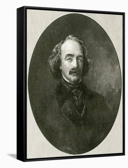 Nathaniel Hawthorne, Oval-RG Tietze-Framed Stretched Canvas