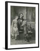 Nathaniel Hawthorne Reading to His Children-Charles Mills Sheldon-Framed Giclee Print