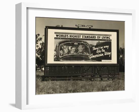National Association of Manufacturers Billboard Campaigns Against New Deal Policies, 1937-Dorothea Lange-Framed Art Print
