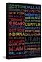 National Basketball Association Cities Colorful-null-Framed Stretched Canvas