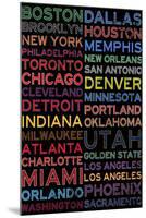 National Basketball Association Cities Colorful-null-Mounted Standard Poster