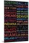 National Basketball Association Cities Colorful-null-Mounted Poster