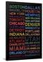 National Basketball Association Cities Colorful-null-Framed Poster