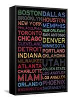 National Basketball Association Cities Colorful-null-Framed Stretched Canvas