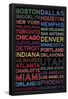 National Basketball Association Cities Colorful-null-Framed Poster