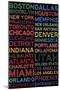 National Basketball Association Cities Colorful-null-Mounted Poster