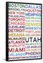 National Basketball Association Cities on White-null-Framed Poster