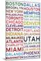 National Basketball Association Cities on White-null-Mounted Poster