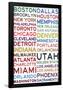 National Basketball Association Cities on White-null-Framed Poster