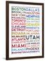 National Basketball Association Cities on White-null-Framed Art Print