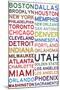 National Basketball Association Cities on White-null-Mounted Art Print