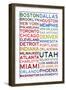 National Basketball Association Cities on White-null-Framed Art Print