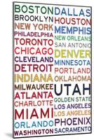 National Basketball Association Cities on White-null-Mounted Art Print