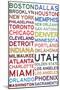 National Basketball Association Cities on White-null-Mounted Art Print