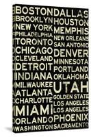 National Basketball Association Cities Vintage Style-null-Stretched Canvas