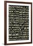 National Basketball Association Cities Vintage Style-null-Framed Art Print